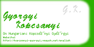 gyorgyi kopcsanyi business card